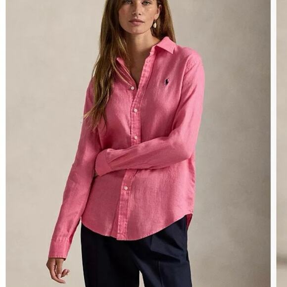 Polo by Ralph Lauren Tops - Polo Ralph Lauren Heathered red linen button down small